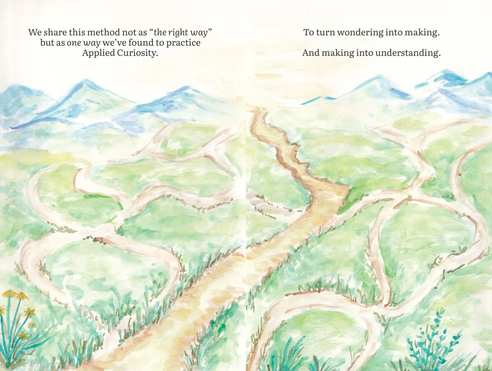 Watercolor page: This method is one way we've found to practice Applied Curiosity